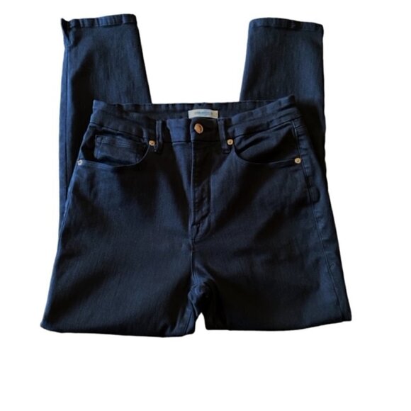 Good American Black Good Waist Side Slit Crop Jeans 10/30 - Picture 4 of 6